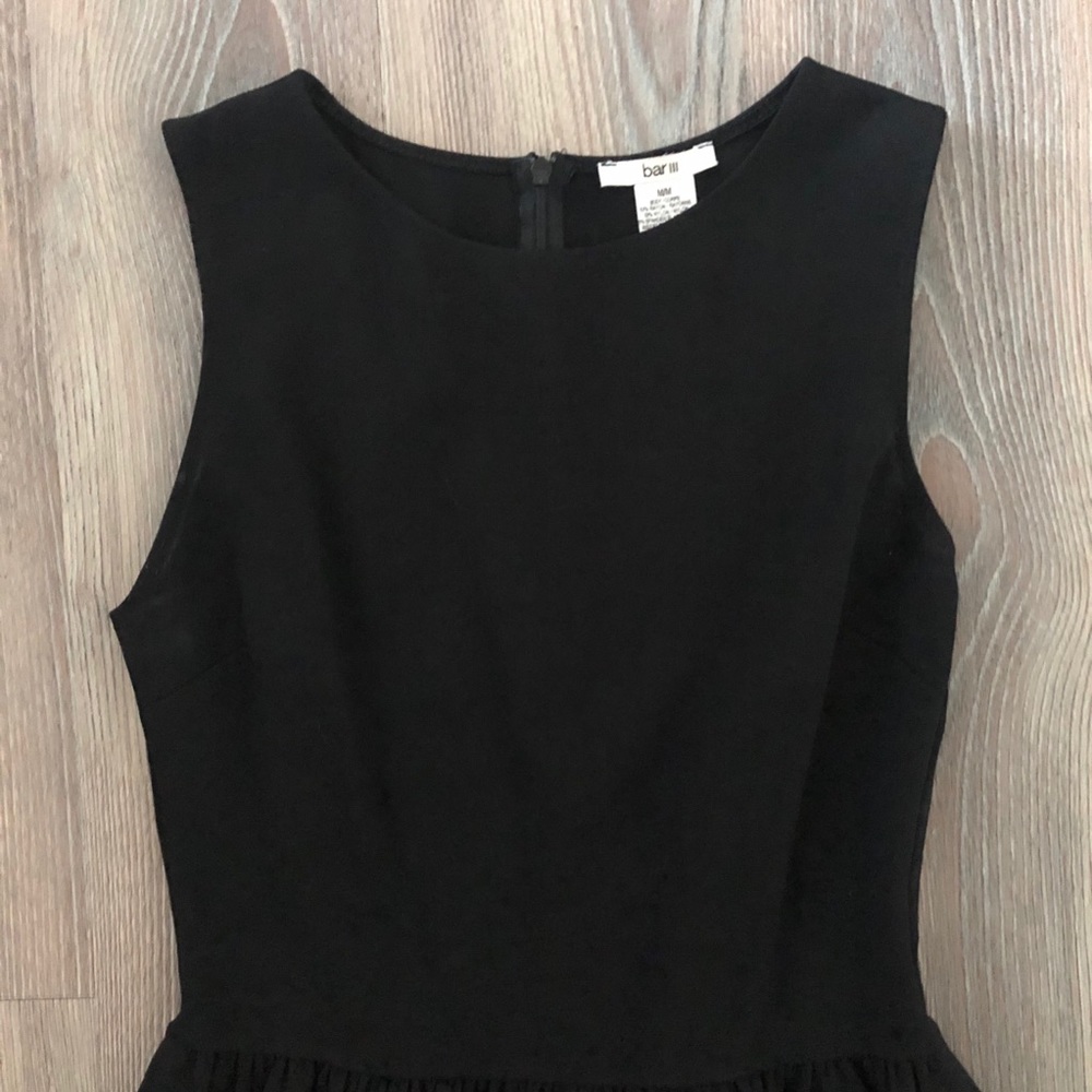 ✨ Bar III Black & Gold Fit-and-Flare Party Dress (Size M) - Picture 6 of 10